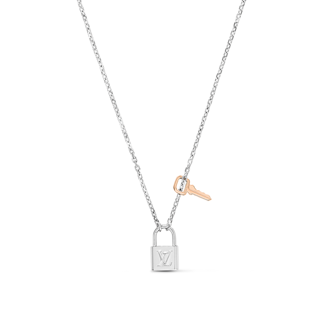 Gold louis vuitton 2025 lock necklace